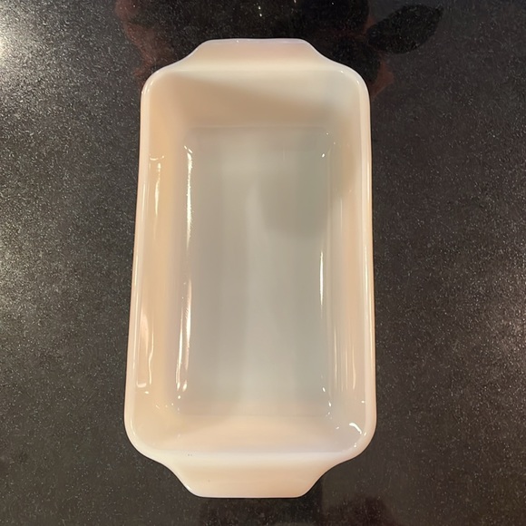 Fire King 1 quart Peach Opalescent Luster Ware Platonite Loaf Pan - Picture 4 of 5